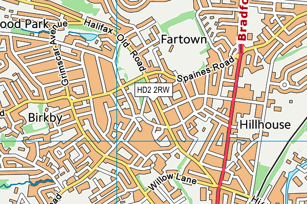 HD2 2RW map - OS VectorMap District (Ordnance Survey)