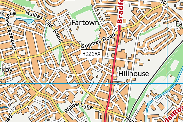 HD2 2RX map - OS VectorMap District (Ordnance Survey)