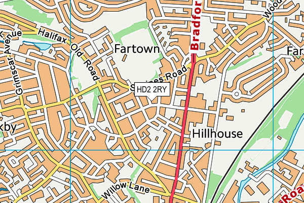 HD2 2RY map - OS VectorMap District (Ordnance Survey)