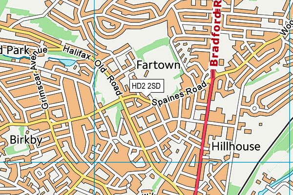 Fartown Arena map (HD2 2SD) - OS VectorMap District (Ordnance Survey)