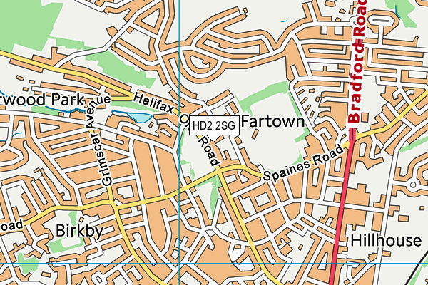 HD2 2SG map - OS VectorMap District (Ordnance Survey)