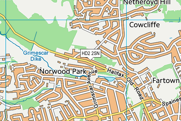 HD2 2SN map - OS VectorMap District (Ordnance Survey)