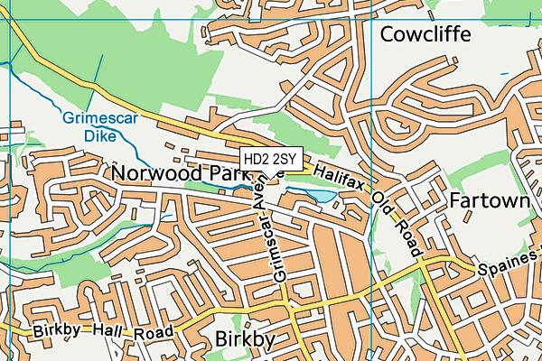 HD2 2SY map - OS VectorMap District (Ordnance Survey)