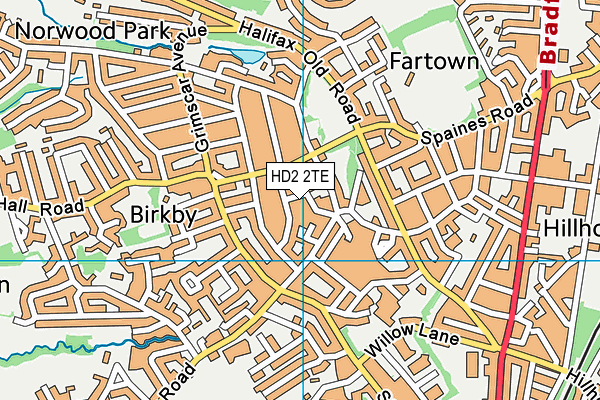 HD2 2TE map - OS VectorMap District (Ordnance Survey)