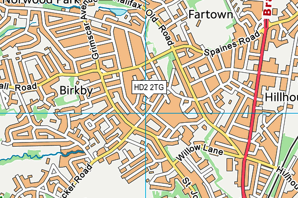 HD2 2TG map - OS VectorMap District (Ordnance Survey)