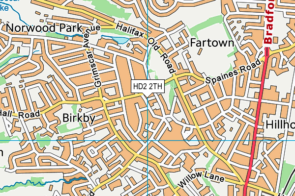 HD2 2TH map - OS VectorMap District (Ordnance Survey)