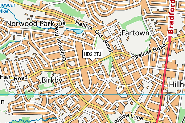 HD2 2TJ map - OS VectorMap District (Ordnance Survey)