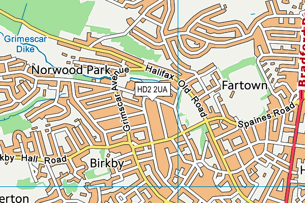 HD2 2UA map - OS VectorMap District (Ordnance Survey)