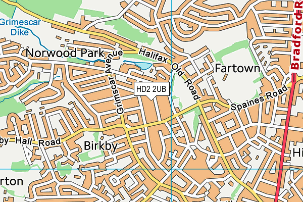 HD2 2UB map - OS VectorMap District (Ordnance Survey)