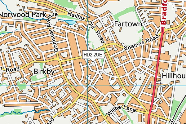 HD2 2UE map - OS VectorMap District (Ordnance Survey)