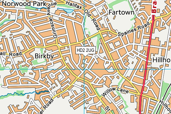 HD2 2UG map - OS VectorMap District (Ordnance Survey)