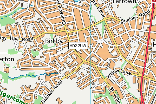 HD2 2UW map - OS VectorMap District (Ordnance Survey)