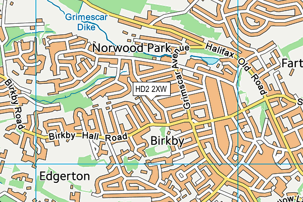 HD2 2XW map - OS VectorMap District (Ordnance Survey)