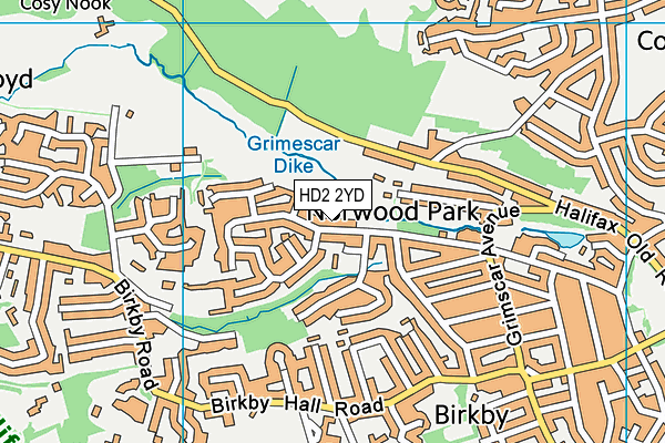 HD2 2YD map - OS VectorMap District (Ordnance Survey)