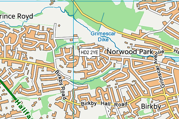 HD2 2YE map - OS VectorMap District (Ordnance Survey)