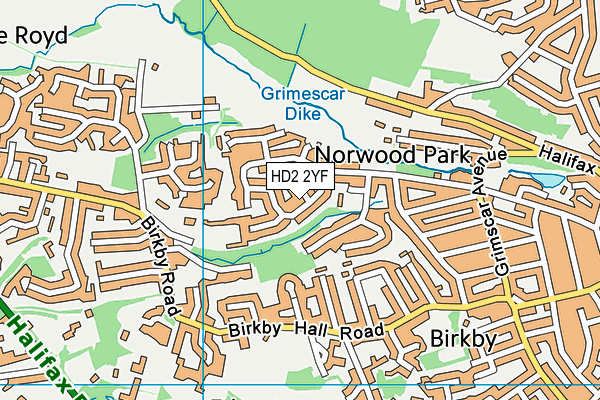 HD2 2YF map - OS VectorMap District (Ordnance Survey)