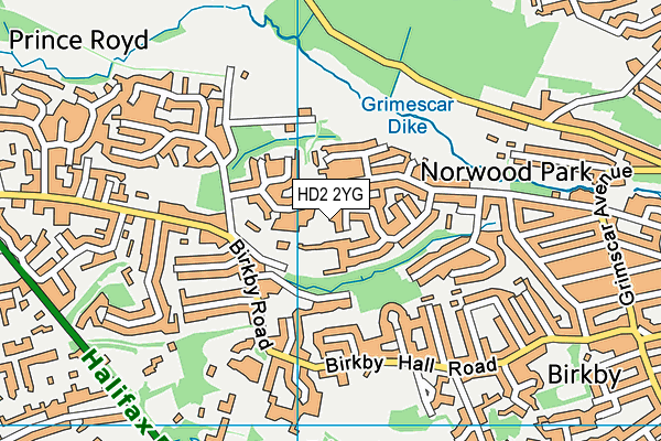 HD2 2YG map - OS VectorMap District (Ordnance Survey)