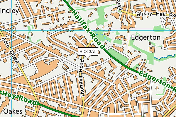 HD3 3AT map - OS VectorMap District (Ordnance Survey)