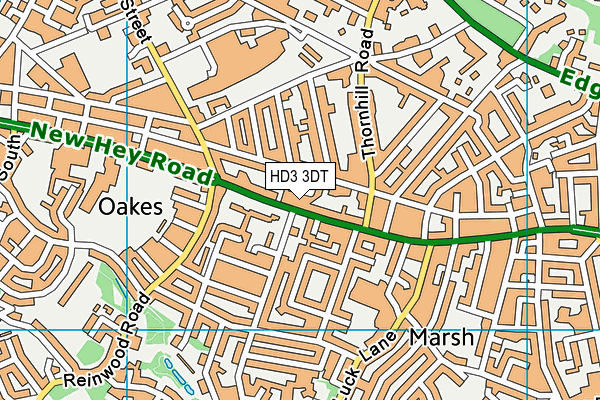 HD3 3DT map - OS VectorMap District (Ordnance Survey)