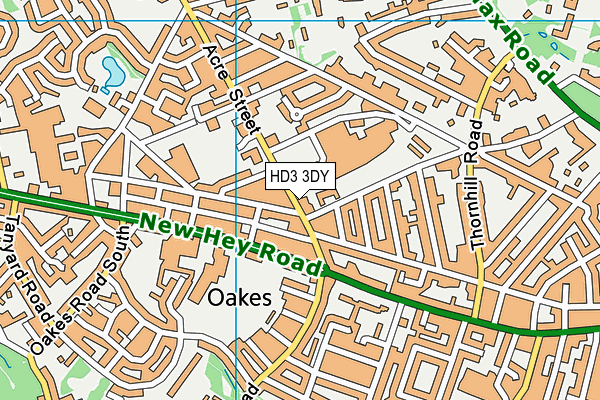 HD3 3DY map - OS VectorMap District (Ordnance Survey)