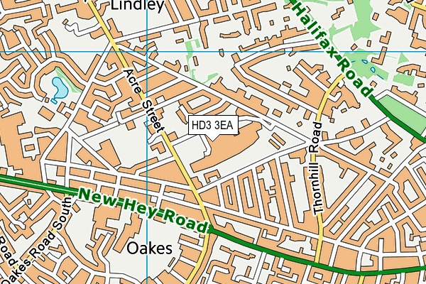 HD3 3EA map - OS VectorMap District (Ordnance Survey)
