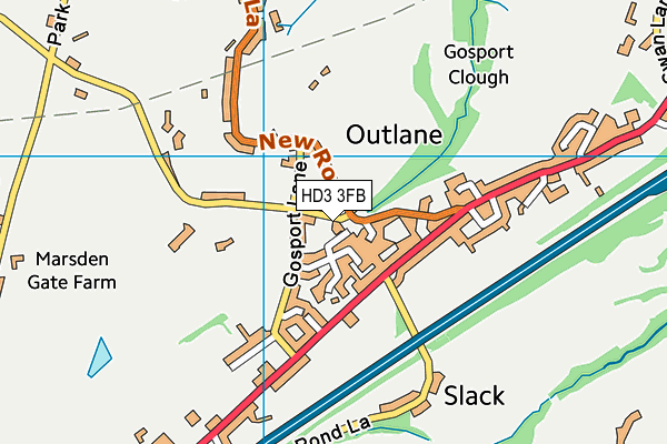 HD3 3FB map - OS VectorMap District (Ordnance Survey)