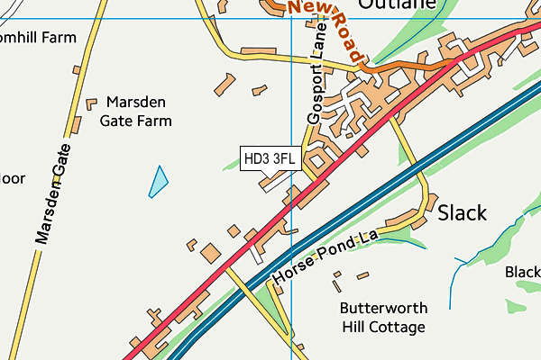 HD3 3FL map - OS VectorMap District (Ordnance Survey)