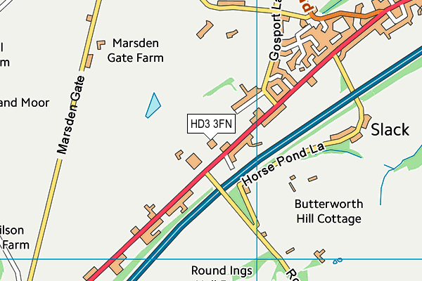 HD3 3FN map - OS VectorMap District (Ordnance Survey)