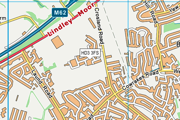 HD3 3FS map - OS VectorMap District (Ordnance Survey)