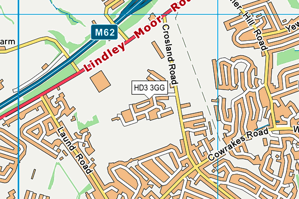 HD3 3GG map - OS VectorMap District (Ordnance Survey)