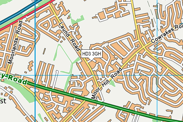 HD3 3GH map - OS VectorMap District (Ordnance Survey)