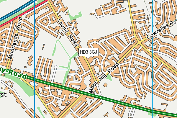 HD3 3GJ map - OS VectorMap District (Ordnance Survey)