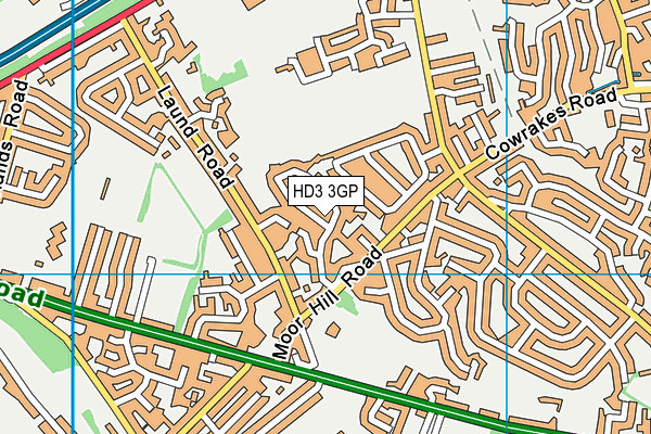 HD3 3GP map - OS VectorMap District (Ordnance Survey)