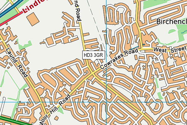 HD3 3GR map - OS VectorMap District (Ordnance Survey)