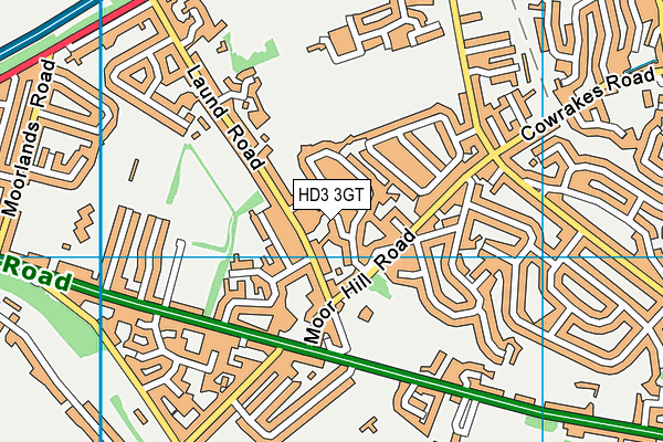 HD3 3GT map - OS VectorMap District (Ordnance Survey)