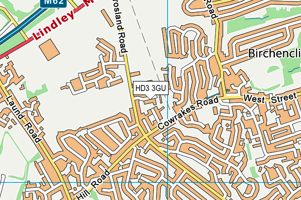 HD3 3GU map - OS VectorMap District (Ordnance Survey)