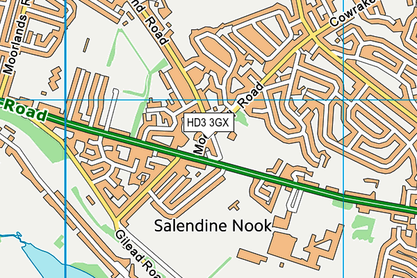 HD3 3GX map - OS VectorMap District (Ordnance Survey)