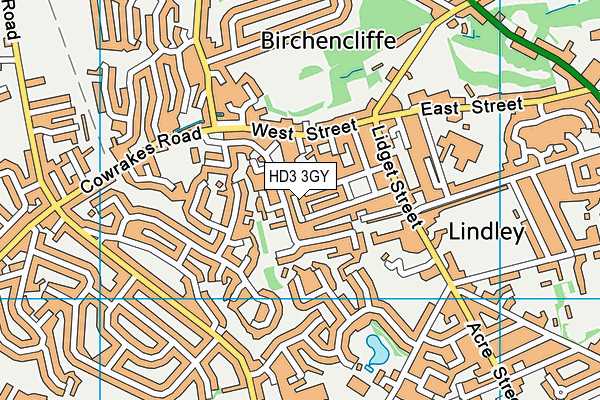 HD3 3GY map - OS VectorMap District (Ordnance Survey)