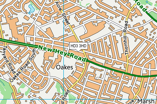 HD3 3HD map - OS VectorMap District (Ordnance Survey)