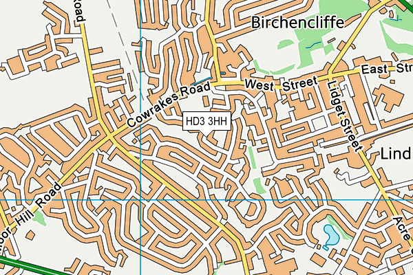 HD3 3HH map - OS VectorMap District (Ordnance Survey)