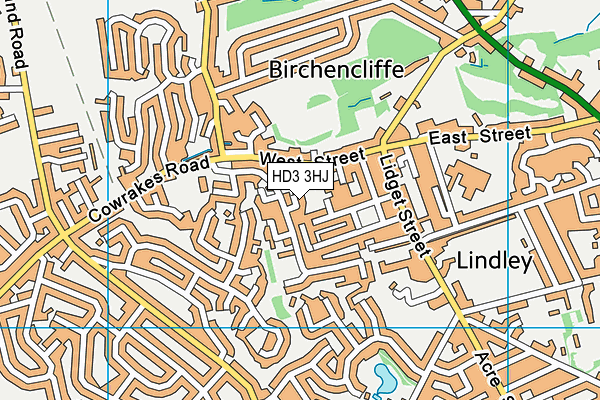 HD3 3HJ map - OS VectorMap District (Ordnance Survey)