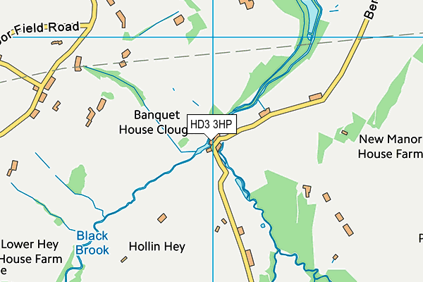 HD3 3HP map - OS VectorMap District (Ordnance Survey)