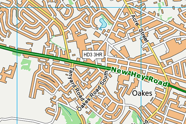 HD3 3HR map - OS VectorMap District (Ordnance Survey)