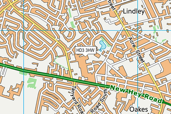 HD3 3HW map - OS VectorMap District (Ordnance Survey)