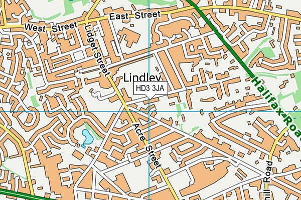 Lindley Recreation Ground map (HD3 3JA) - OS VectorMap District (Ordnance Survey)