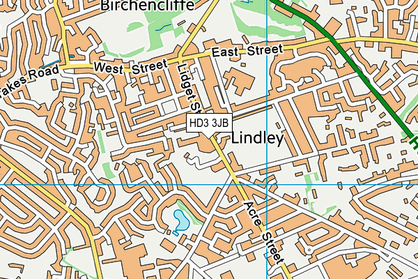 HD3 3JB map - OS VectorMap District (Ordnance Survey)