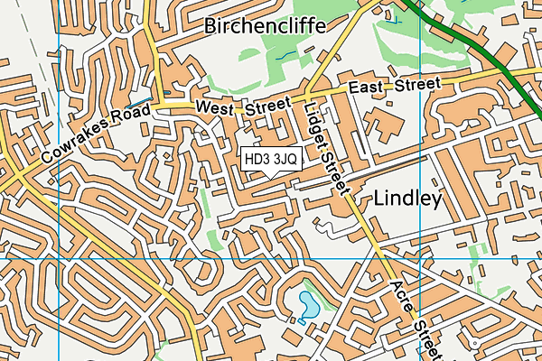 HD3 3JQ map - OS VectorMap District (Ordnance Survey)