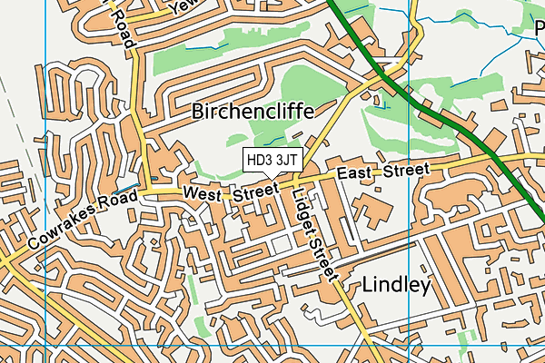 Fern Lea Playing Fields map (HD3 3JT) - OS VectorMap District (Ordnance Survey)