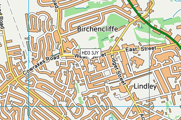 HD3 3JY map - OS VectorMap District (Ordnance Survey)