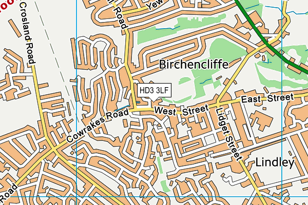 HD3 3LF map - OS VectorMap District (Ordnance Survey)